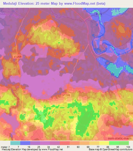 Medulaji,Latvia Elevation Map