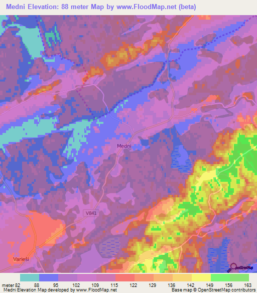 Medni,Latvia Elevation Map