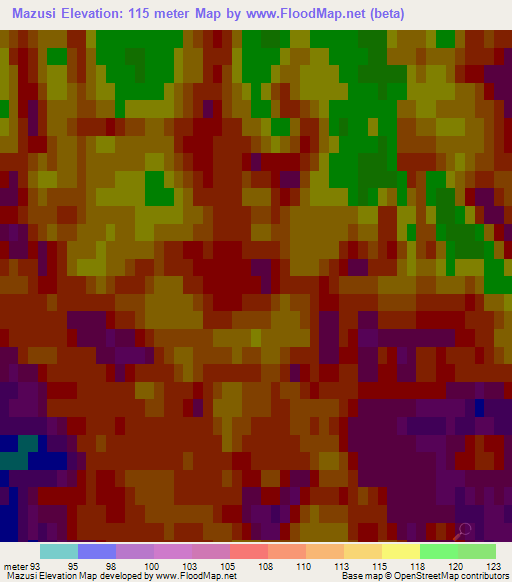 Mazusi,Latvia Elevation Map