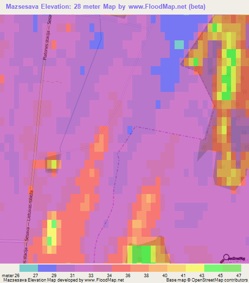 Mazsesava,Latvia Elevation Map