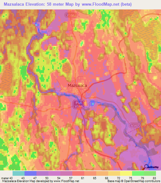 Mazsalaca,Latvia Elevation Map