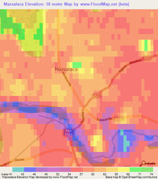 Mazsalaca,Latvia Elevation Map