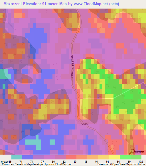 Mazrozeni,Latvia Elevation Map