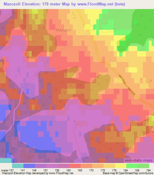 Mazozoli,Latvia Elevation Map