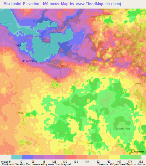 Mazkusini,Latvia Elevation Map