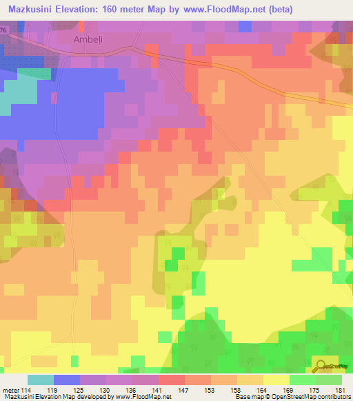 Mazkusini,Latvia Elevation Map