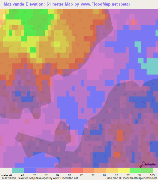 Mazivande,Latvia Elevation Map