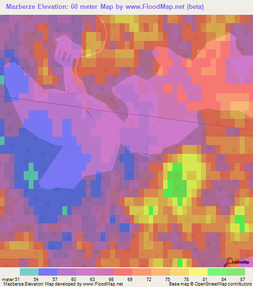 Mazberze,Latvia Elevation Map