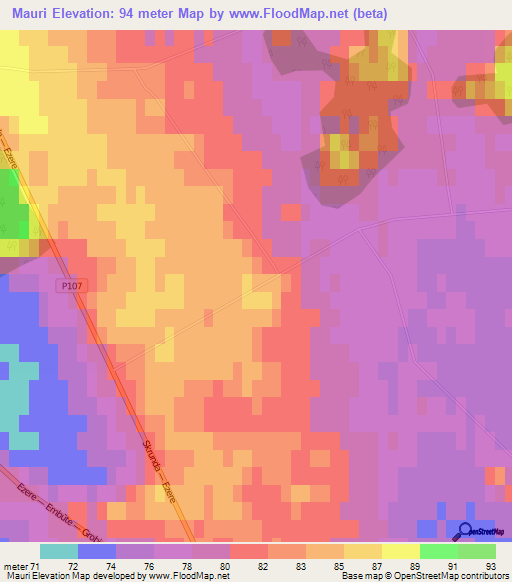 Mauri,Latvia Elevation Map