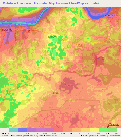 Matuliski,Latvia Elevation Map