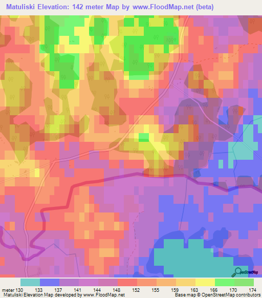 Matuliski,Latvia Elevation Map