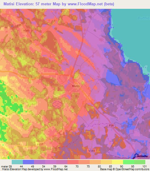 Matisi,Latvia Elevation Map