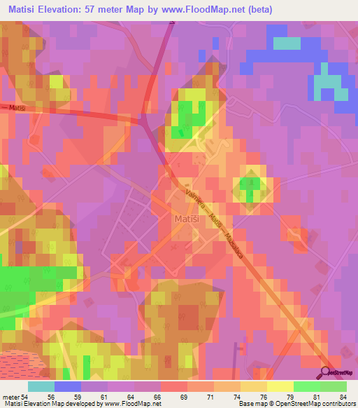 Matisi,Latvia Elevation Map