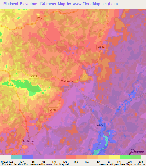 Matiseni,Latvia Elevation Map