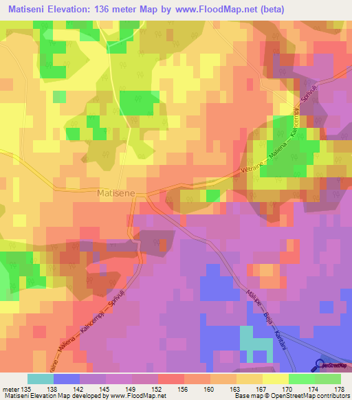 Matiseni,Latvia Elevation Map