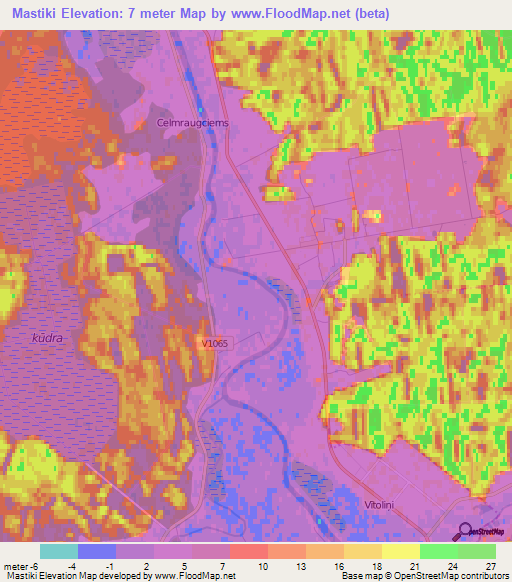 Mastiki,Latvia Elevation Map