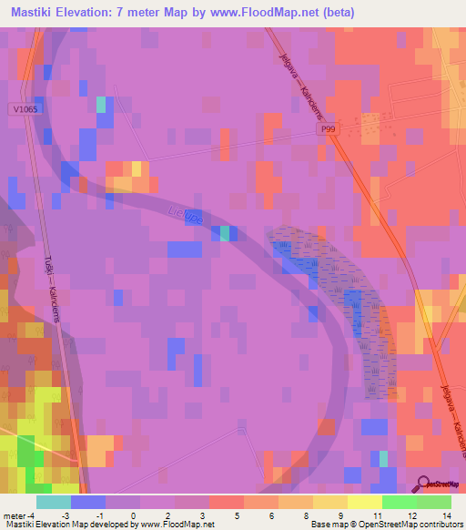 Mastiki,Latvia Elevation Map