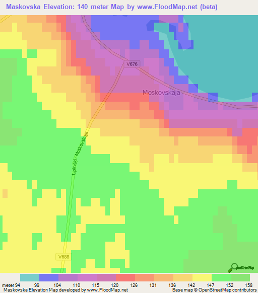 Maskovska,Latvia Elevation Map