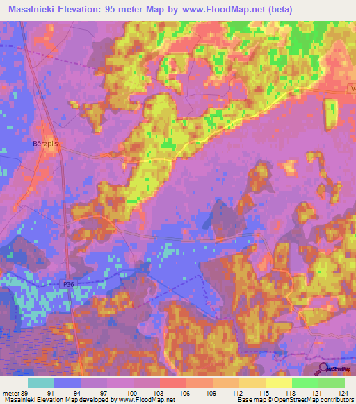 Masalnieki,Latvia Elevation Map