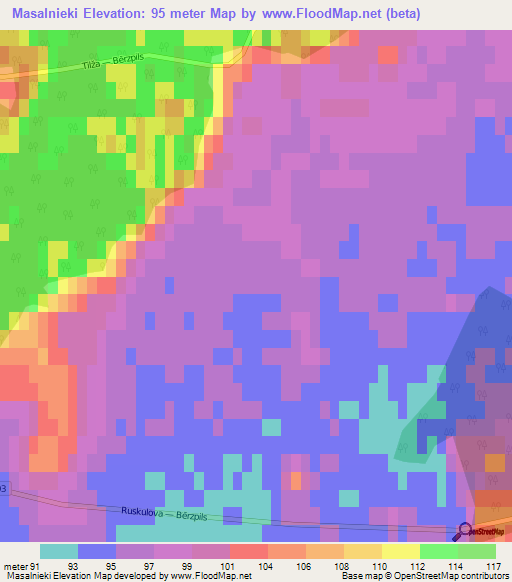 Masalnieki,Latvia Elevation Map