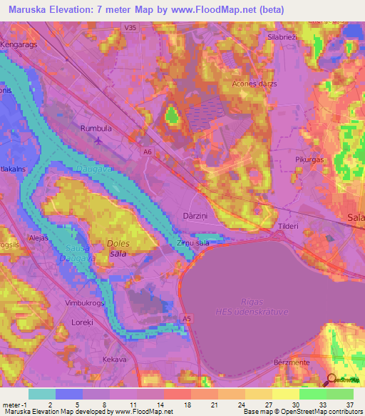 Maruska,Latvia Elevation Map