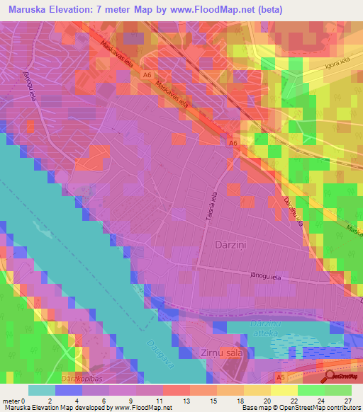 Maruska,Latvia Elevation Map