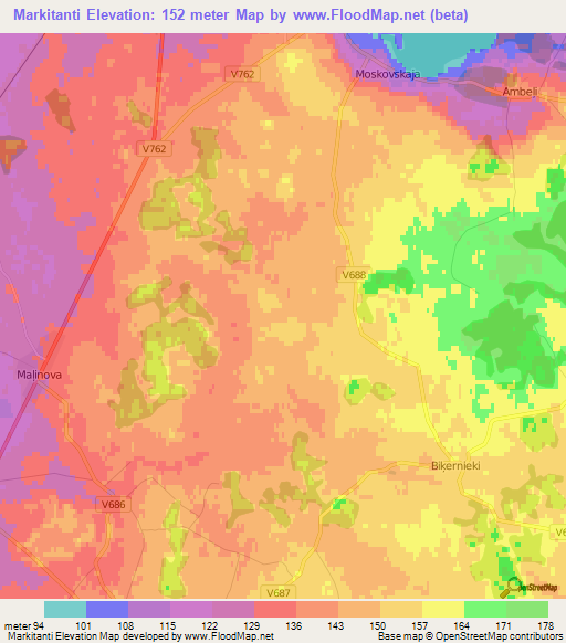 Markitanti,Latvia Elevation Map