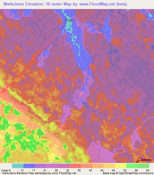 Markciems,Latvia Elevation Map