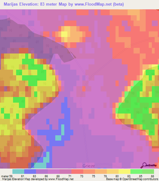 Marijas,Latvia Elevation Map