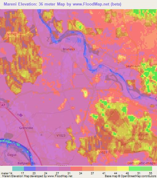 Mareni,Latvia Elevation Map