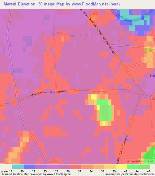 Mareni,Latvia Elevation Map