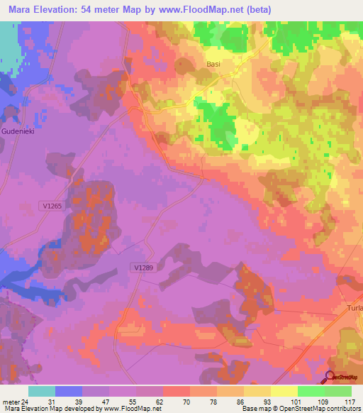 Mara,Latvia Elevation Map