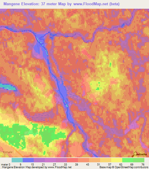 Mangene,Latvia Elevation Map