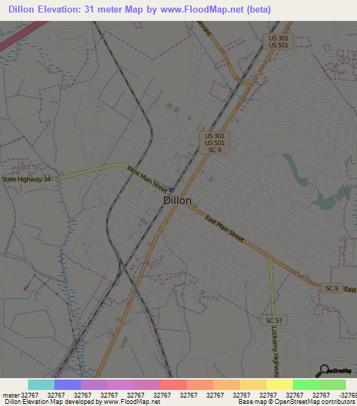 Dillon,US Elevation Map