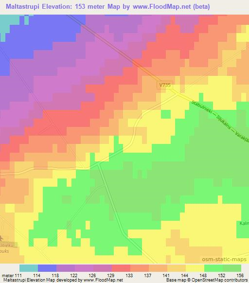 Maltastrupi,Latvia Elevation Map