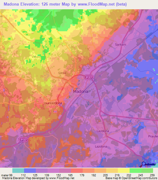 Madona,Latvia Elevation Map