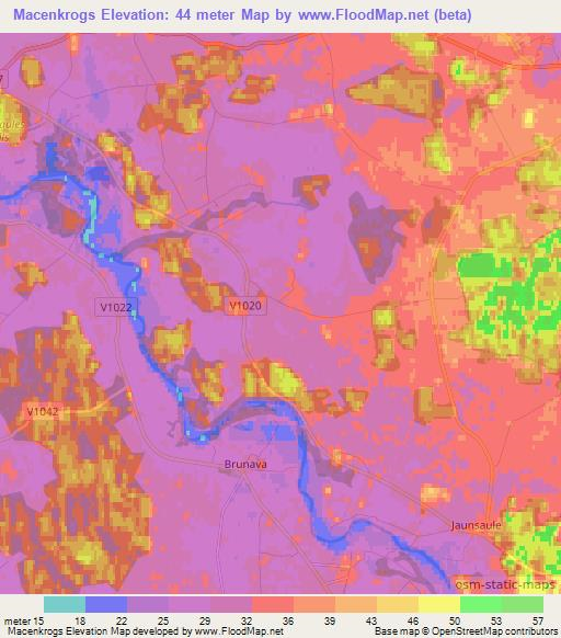 Macenkrogs,Latvia Elevation Map