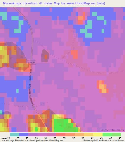 Macenkrogs,Latvia Elevation Map