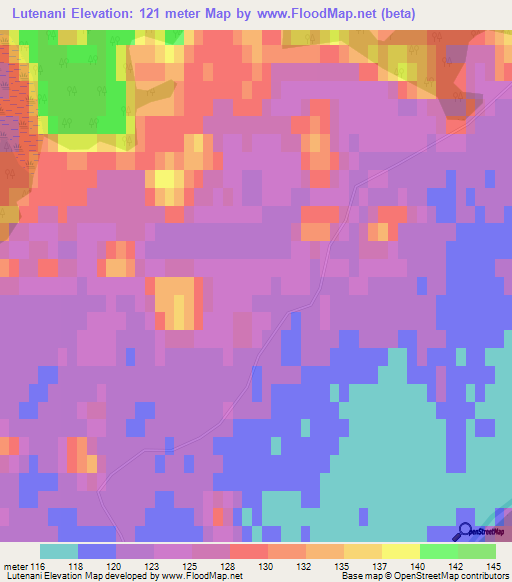 Lutenani,Latvia Elevation Map