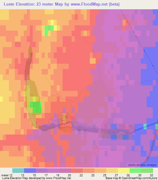 Luste,Latvia Elevation Map