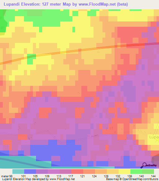 Lupandi,Latvia Elevation Map