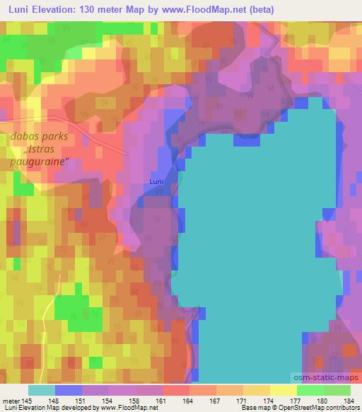 Luni,Latvia Elevation Map