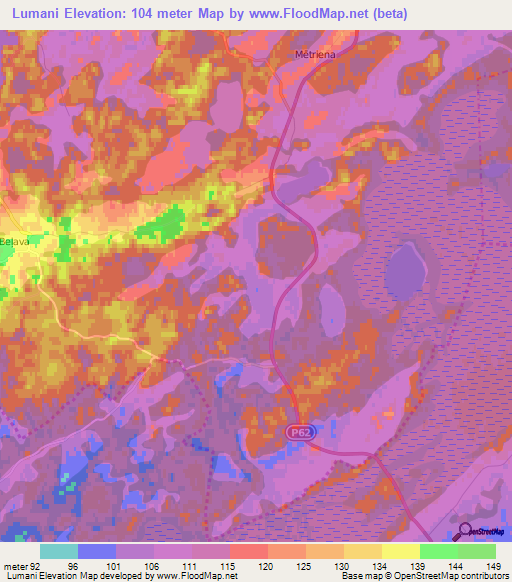 Lumani,Latvia Elevation Map