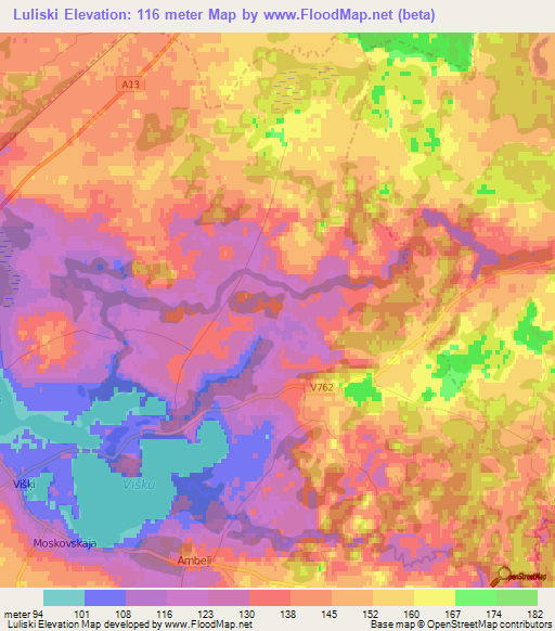 Luliski,Latvia Elevation Map