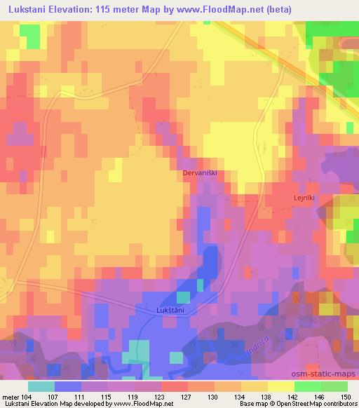 Lukstani,Latvia Elevation Map