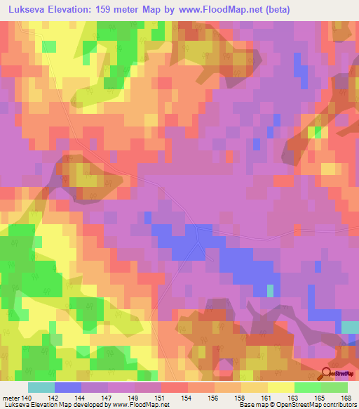 Lukseva,Latvia Elevation Map