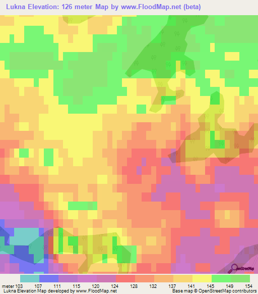 Lukna,Latvia Elevation Map