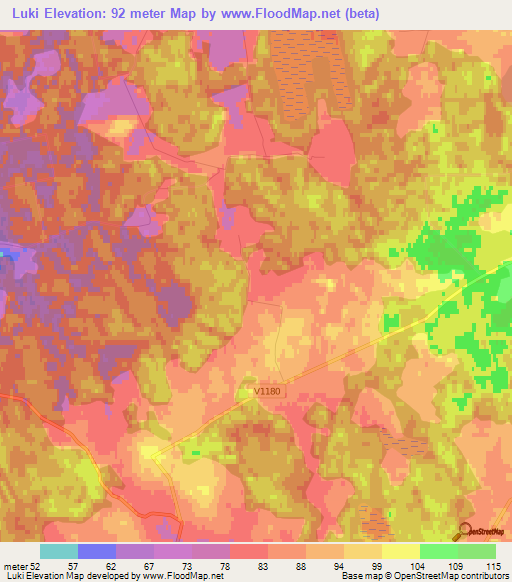 Luki,Latvia Elevation Map