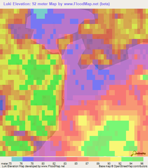 Luki,Latvia Elevation Map