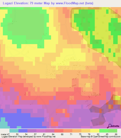 Lugazi,Latvia Elevation Map